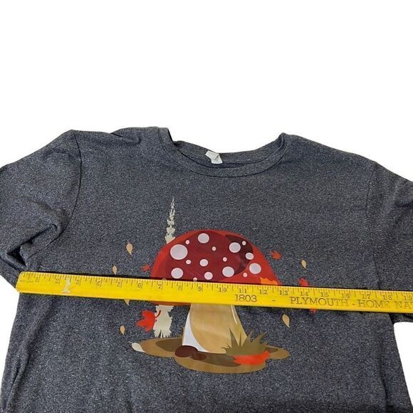 Men’s Gray Mushroom Print Casual Short Sleeve Pullover T-Shirt Size Medium - Picture 3 of 10